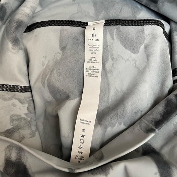 Lululemon LAB Wunder Under High-Rise Camo To Dye For Grey W5BO3S Size 6 - Picture 3 of 3